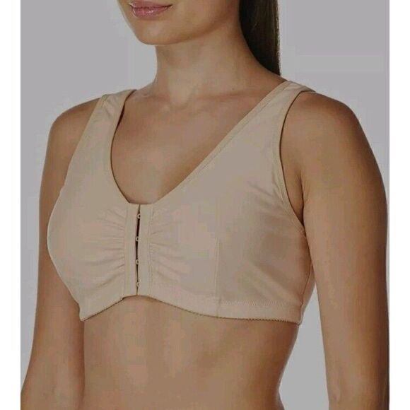 Amoena  Frances Front Closure Leisure Bra 2128 Beige A/B Size Medium - Picture 1 of 9